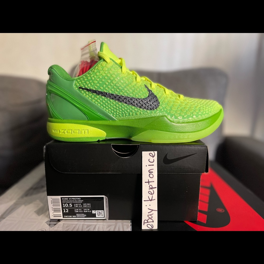 Nike Kobe Vi 6 Protro sz 10.5 Grinch Zoom CW2190-300 4 1 5 Bruce Lee UNDFTD EYBL